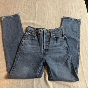 Levi’s Wedgie Straight Blue Denim Jeans size 24 with button fly